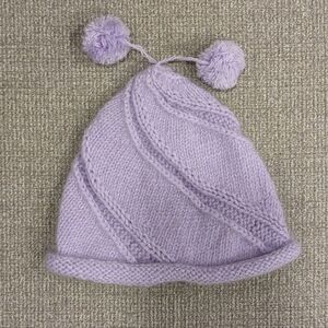 New handmade cashmere knit  beanie for baby, 0-3m